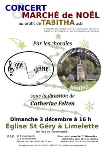 Concert et marché de Noël Tabitha 3 décembre